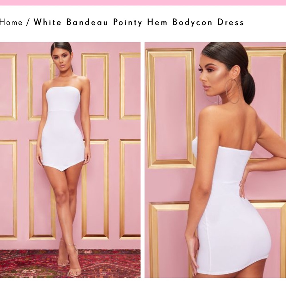 Pretty little thing white bodycon dress